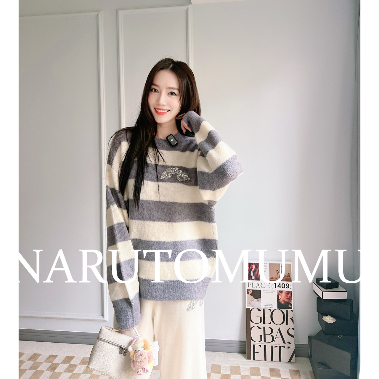 小姐姐全球购ED HARDY 经典logo 条纹宽松 毛衣 女款24冬Z04