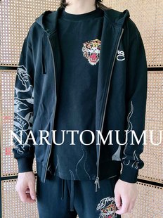 男款 小姐姐全球购ED 外套 拉链帽衫 24秋Z04 HARDY虎头水钻火焰