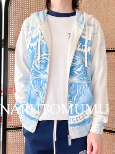 男款 外套 24秋Z04 HARDY刺青喷绘虎头水钻拉链帽衫 小姐姐全球购ED