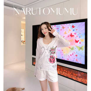 小姐姐全球购ED HARDY 大V领 连帽 长袖 薄T恤 女款 26夏03