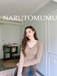 拉链 V玲 长袖 小姐姐全球购ED 女款 水钻logo T恤 24秋Z04 HARDY