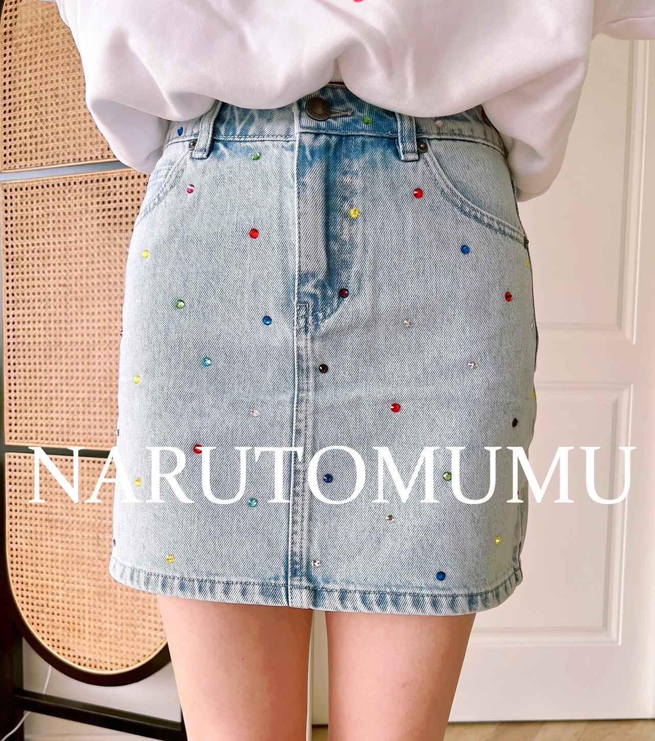 小姐姐全球购ED HARDY缤纷彩钻 牛仔半身裙 女款 23秋Z04