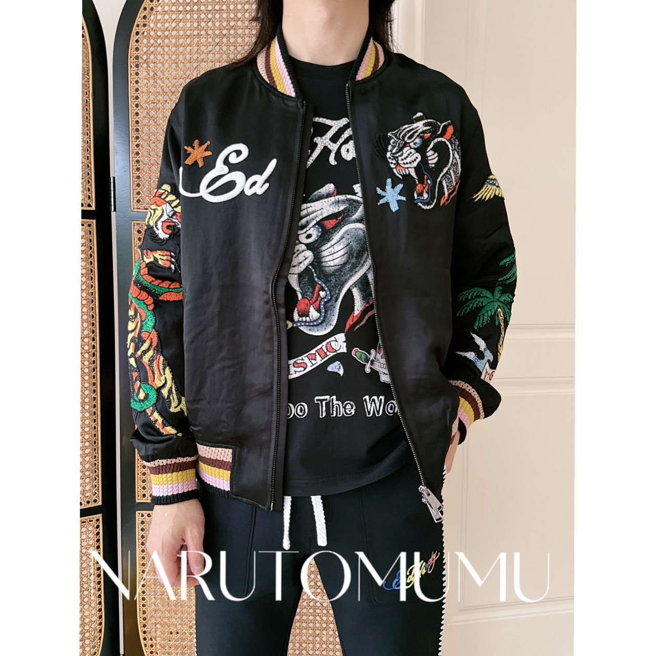 小姐姐全球购ED HARDY 刺绣拼贴 重工 梭织夹克外套 男款26春05