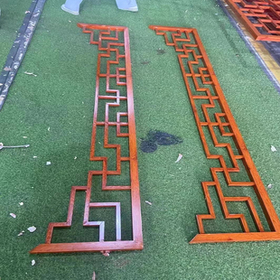 厂家定制铝合金挂落护栏木纹四合院屋檐倒挂走廊挂角花边门楣装饰