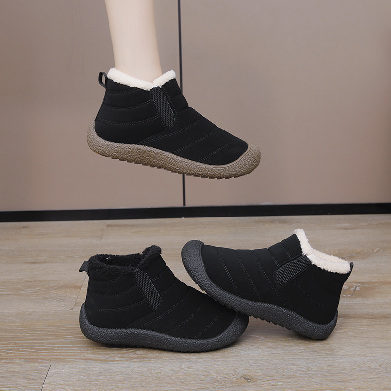 2025年新款棉鞋冬季一脚蹬中老年短靴加绒加厚豆豆鞋雪地靴鞋子女,女鞋,时尚雪地靴,淘宝优惠券,粉丝福利购,淘宝优惠卷
