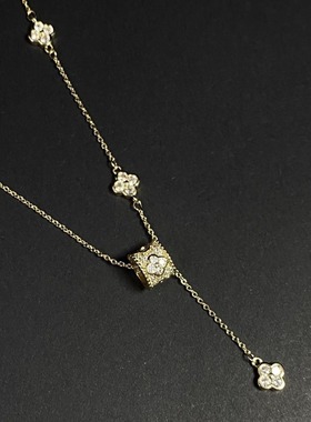 Vintage 古著【Fourleaf drum】项链.金色