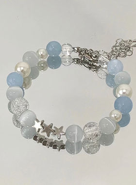 「星之海」星星蓝色串珠手链