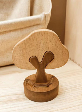 义树家·溪边树实木原创摆件祝福礼物(赠檀木精油)