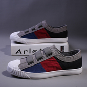 潮流百搭拼色一脚蹬懒人鞋 男鞋 鞋 帆布鞋 夏季 布鞋 子休闲鞋 透气 韩版