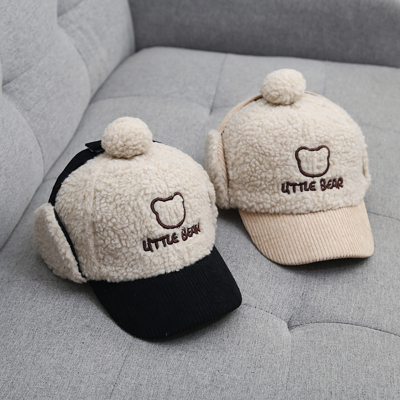 其他羊羔绒鸭舌帽宽檐加厚护耳帽