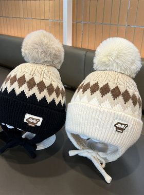 儿童帽子秋冬新款韩版时尚毛球