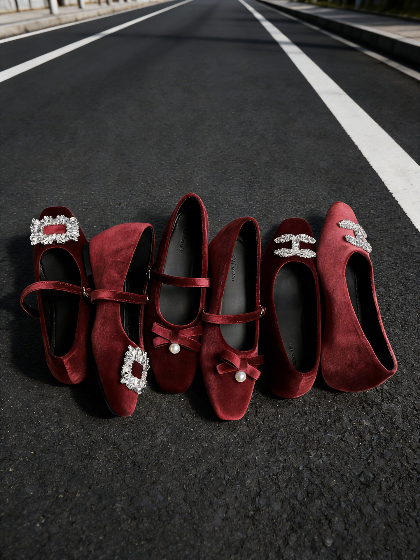 35mm内增高~超软法式方扣平底芭蕾鞋女玛丽珍单鞋小香风珍珠婚鞋