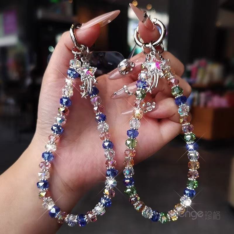 小清新水晶珠子手机链