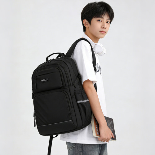 Edison爱迪生高中生书包轻便护脊减负大容量反光背包防泼水双肩包