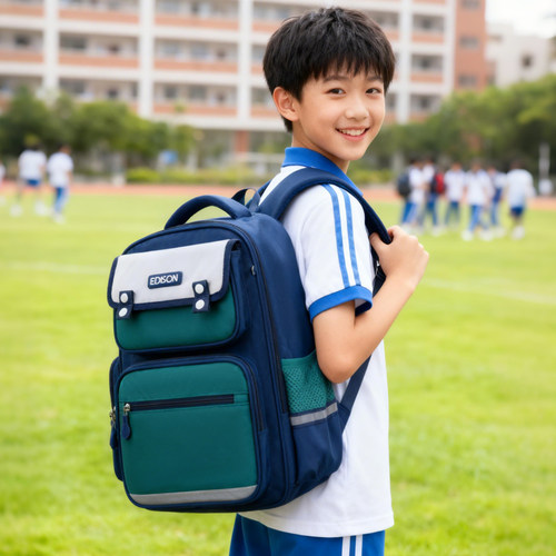 Edison爱迪生小学生书包护脊减负反光大容量防泼水防下坠儿童背包