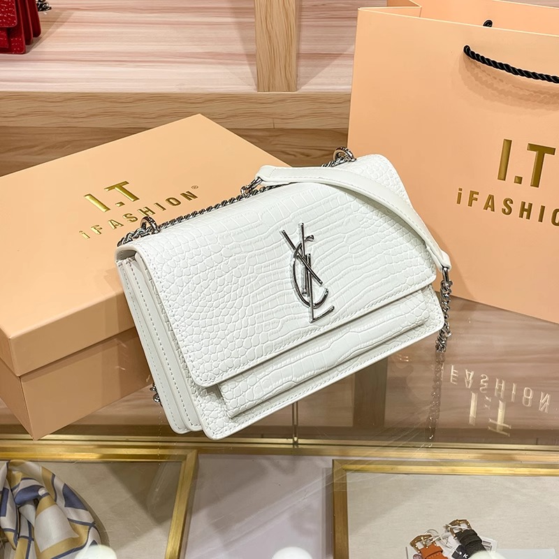 香港品牌真皮杨树林包包女士2025新款女包轻奢单肩斜挎链条小包