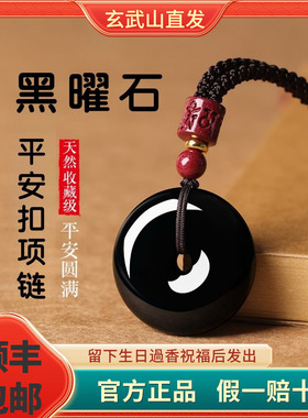 2026本命年黑曜石平安扣项链