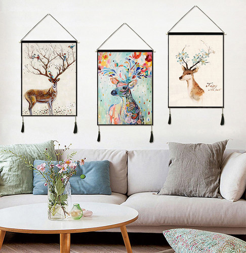 棉麻火烈鸟电表箱遮挡特价清仓