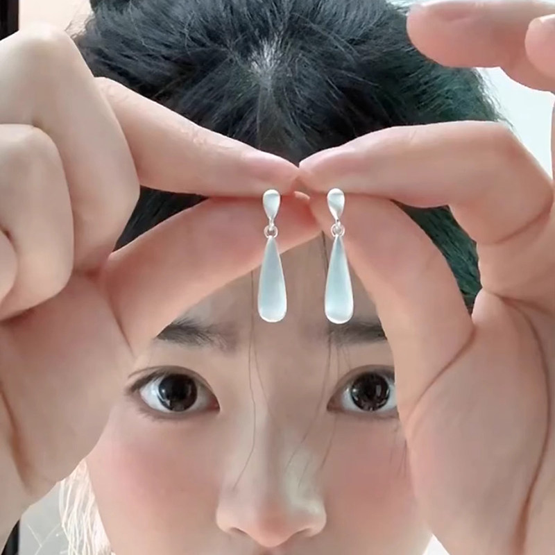 银色磨砂水滴耳环轻奢设计感独特冷淡风耳钉复古时尚气质耳饰品女,饰品/流行首饰/时尚饰品新,耳环,淘宝优惠券,粉丝福利购,淘宝优惠卷