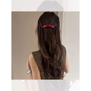 安可拉红香蕉夹发夹女后脑勺2025新款头发夹子发卡竖夹一字扭扭夹