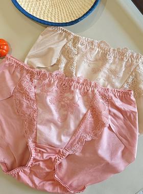 中腰蕾丝少女甜美性感透气柔软亲肤包臀女士内裤K374
