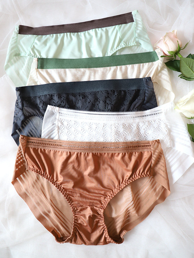 K104 has a matching export of Korean panties VS lace mesh stitching incognito breathable low waist women's underwear