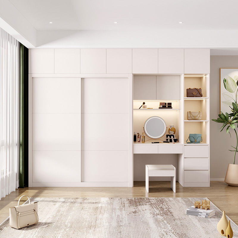 现代简约移门组合衣柜带梳妆台卧室一门到顶衣柜收纳储物柜可定制