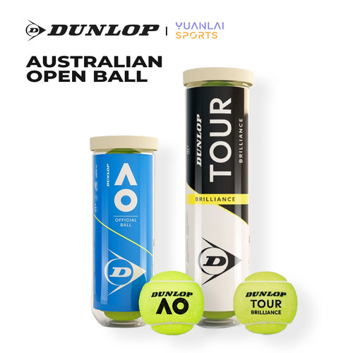Dunlop邓禄普网球ATPTOUR胶罐筒装澳网AO比赛运动训练球3/4粒罐装