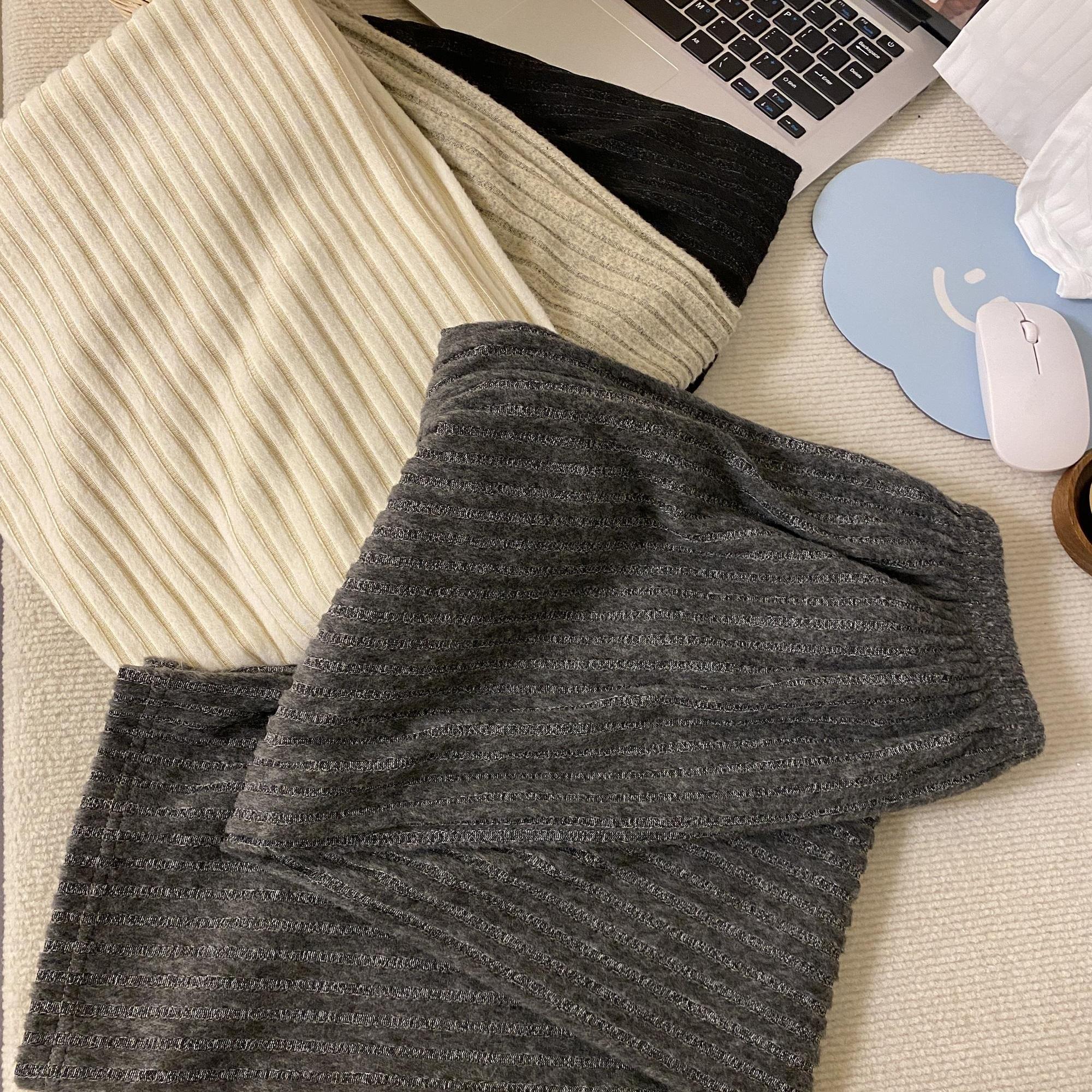 高个子新款软糯秋季冬天睡裤女纯色直筒阔腿家居遛弯长裤子可外穿