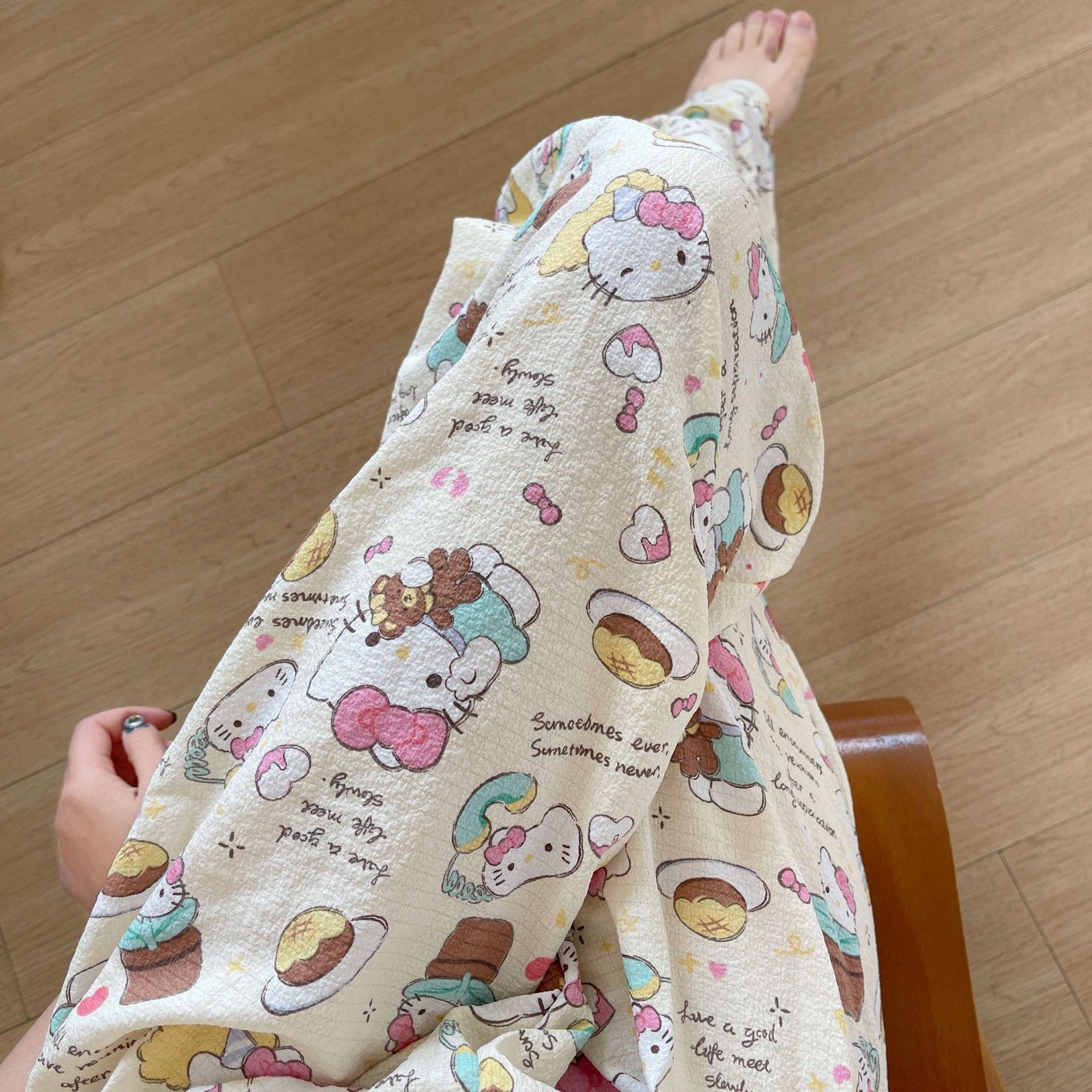 高个子加长版甜美睡裤少女卡通长裤新款春夏季遛弯居家裤子可外穿