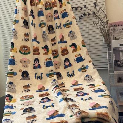 高个子加长版睡裤女珊瑚绒秋冬季宽松外穿学生卡通遛弯家居长裤子