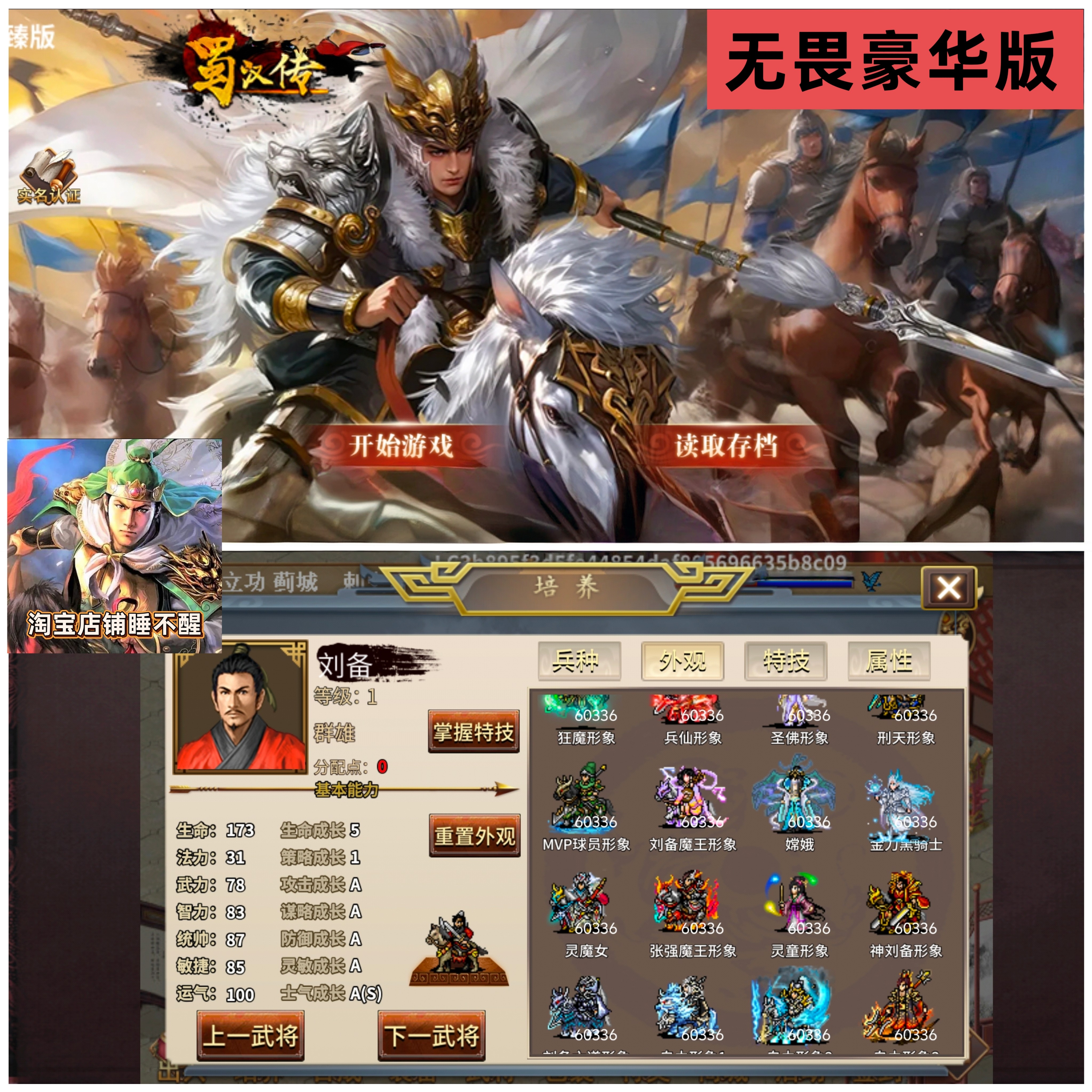 圣三国蜀汉传无畏豪华版 存档 魏国神将 安卓鸿蒙手机版