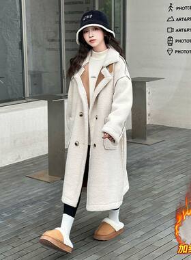 女童大衣外套长款秋冬装洋气时尚