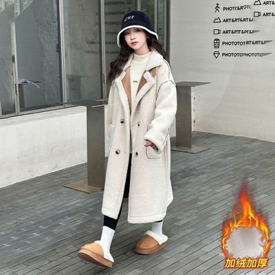 女童大衣外套长款秋冬装洋气时尚