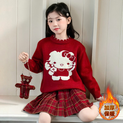 女童毛衣套装半身裙加厚冬装洋气