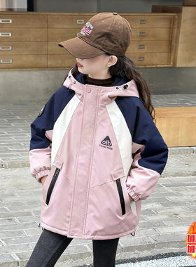 女童夹棉外套冬季冲锋衣加厚冬季