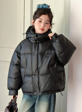 女童小羊皮棉衣短款棉服免洗加厚