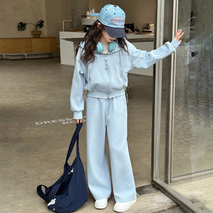 女童套装卫衣外套春款休闲运动装2026新款洋气时尚中大童两件套潮