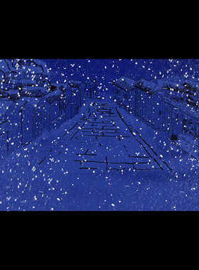 泪洒相思地雪景行乞街道插画绘画图层手绘原画高清大屏幕舞台图片