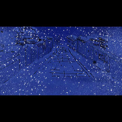 泪洒相思地雪景行乞街道插画绘画图层手绘原画高清大屏幕舞台图片