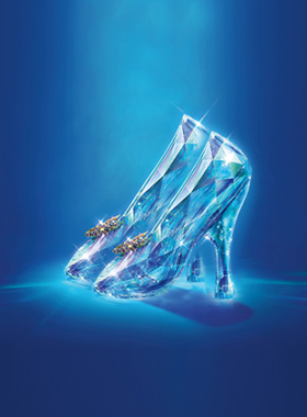 高清LED大屏幕舞台背景灰姑娘美丽的一双水晶鞋蓝色虚拟静态图片