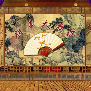 psd 高清LED舞台古代屏幕扇子背景相声小品背景演19201080静态JPG