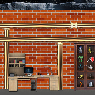 高清LED舞台屏幕科技机器人砖墙未来想象空间舞台表演剧背景小品