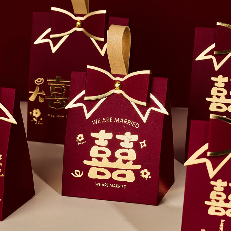 结婚糖盒新款中式喜糖盒子大号婚礼伴手礼盒大气糖盒结婚专用空盒