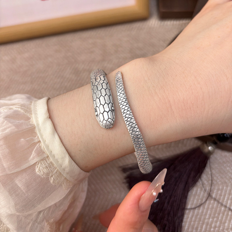 航达银匠 灵蛇银手镯 纯手工999足银雪花白银蛇型异形实心银手镯,饰品/流行首饰/时尚饰品新,手镯,淘宝优惠券,粉丝福利购,淘宝优惠卷