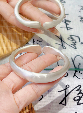 足银999实心开口小蛮腰银手镯女