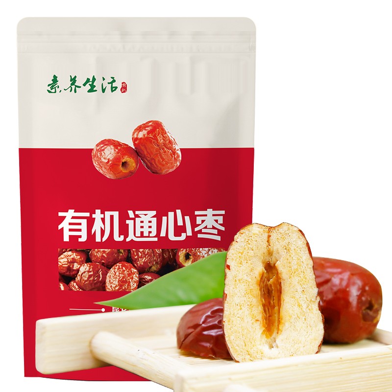 素养生活有机通心枣158g火锅配料新疆和天红枣去核枣南北干货