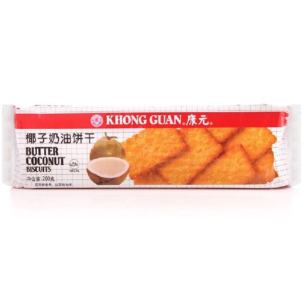 康元椰子奶油饼干200g/袋儿童早餐饱腹点心下午茶休闲零食