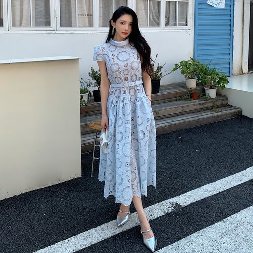 浪漫优雅南法度假风连衣裙长裙