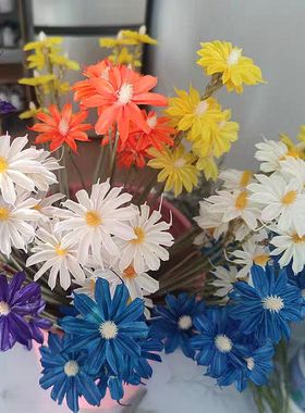 蓝色文心兰木槿花天然植物手工干花家居装饰插花摆件小清新小滨菊